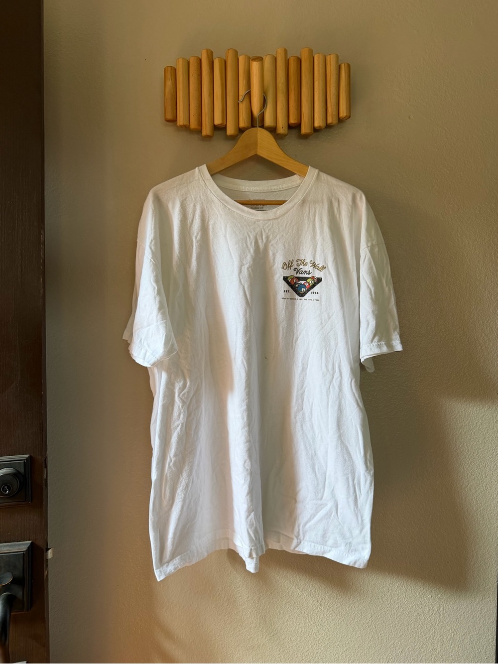 Vans White Short-Sleeve Graphic Tee with Small Chest Emblem